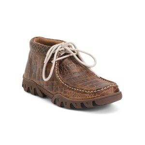 FERRINI Brown Leather Roque Lace Up Moccasins